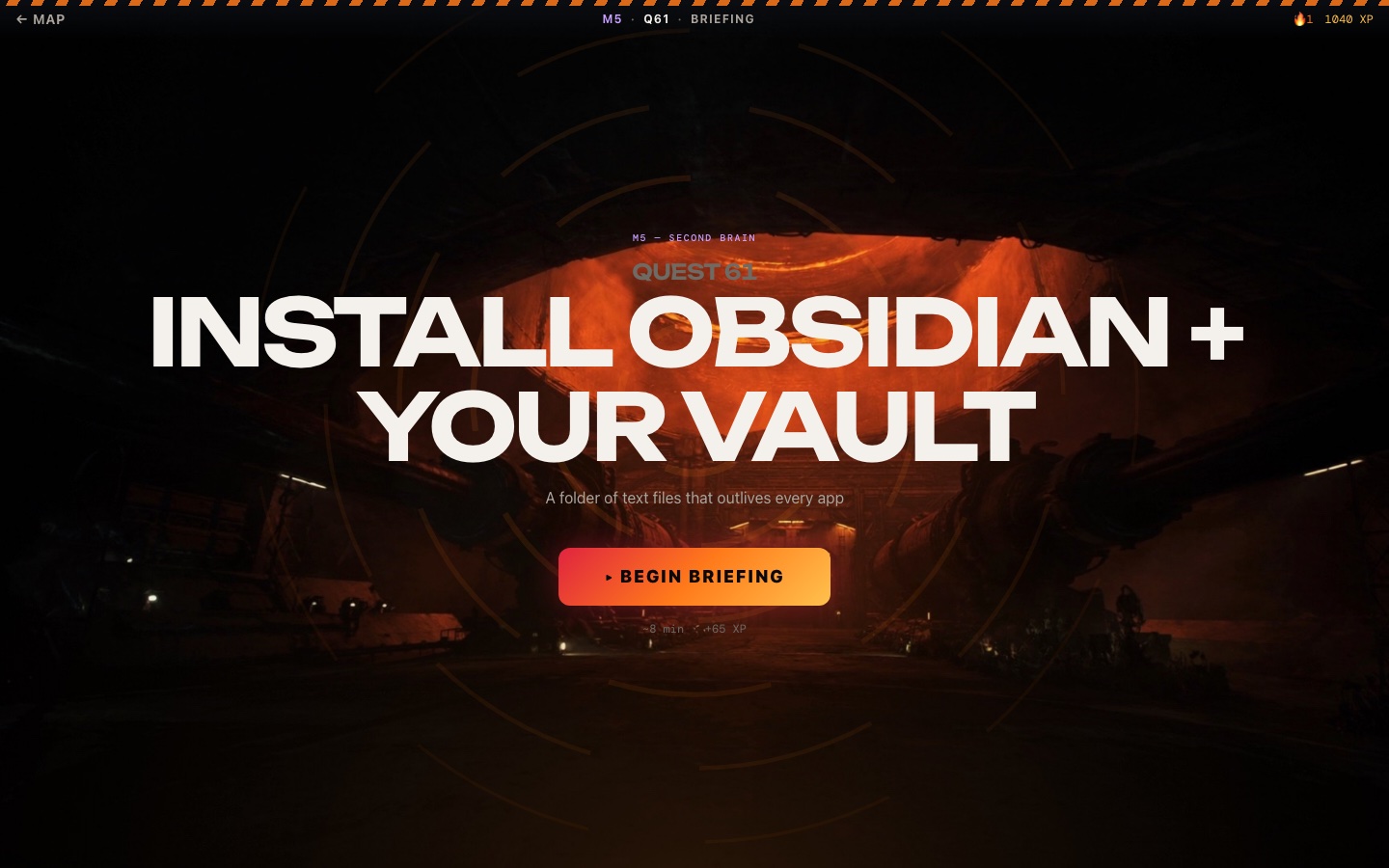 The Arena's Second Brain level: from installing Obsidian to asking your brain